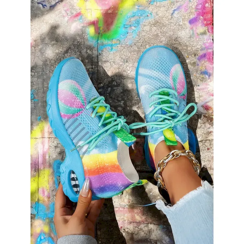 qiyfvs1745407038993.webp Women's Pride Month Rainbow Flyknit Sneakers – Colorful Lightweight Breathable Running Shoes for LGBTQ+ Events, Walking, Fitness & Casual Street Style - Image 1